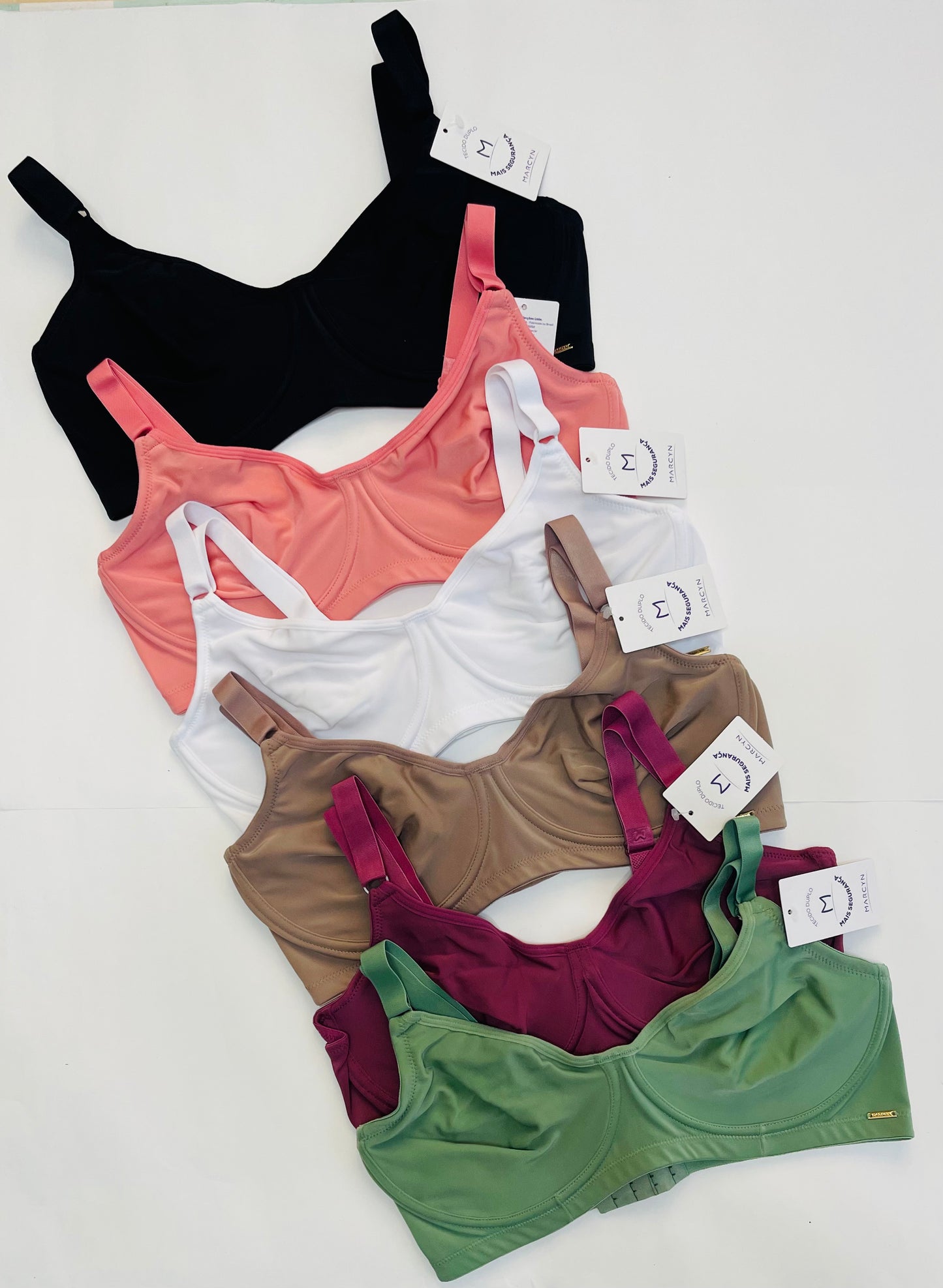 KIT COM 3 SUTIÃ PLUS COM ARO SEM BOJO ALÇAS LARGAS cód 0183
