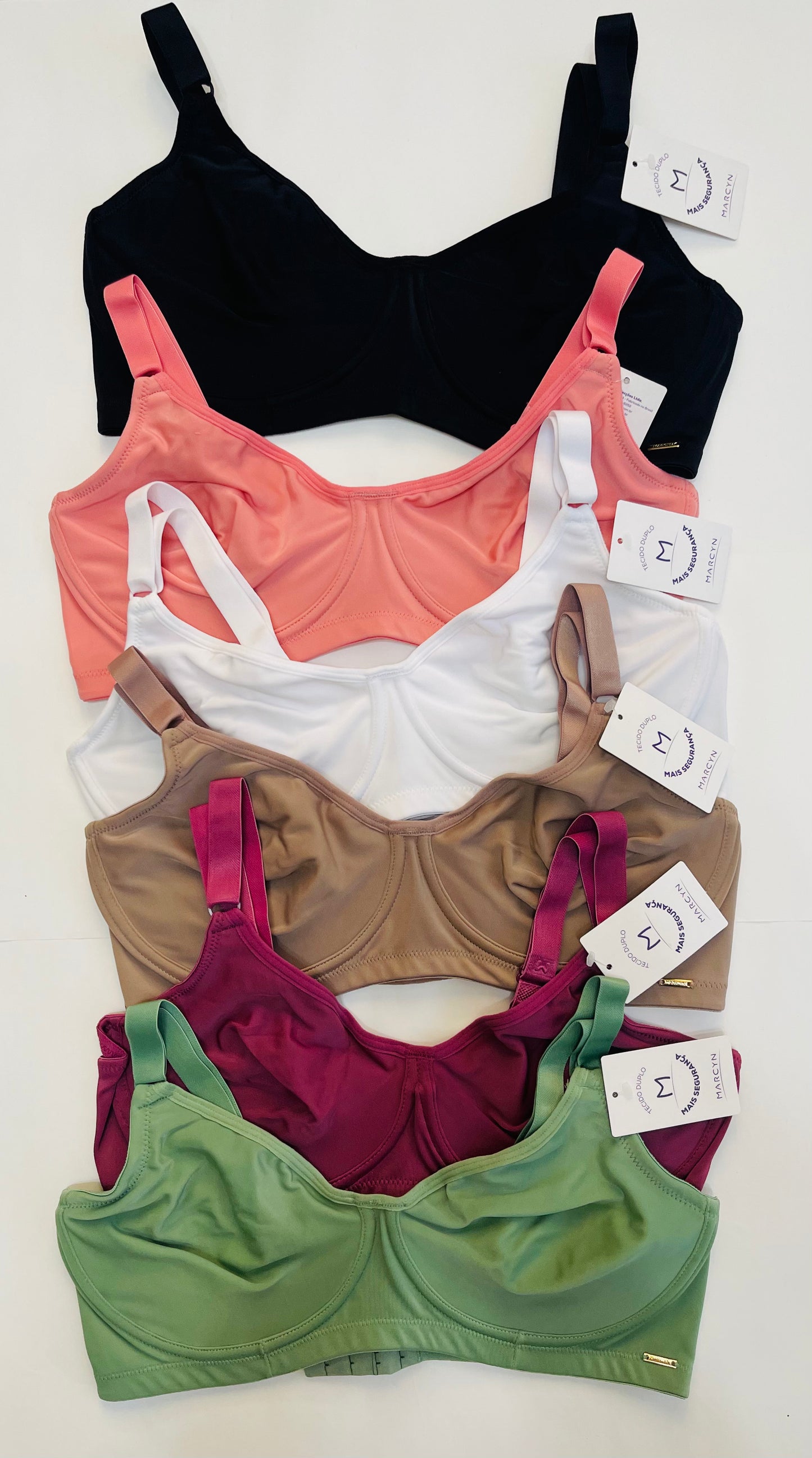 KIT COM 3 SUTIÃ PLUS COM ARO SEM BOJO ALÇAS LARGAS cód 0183