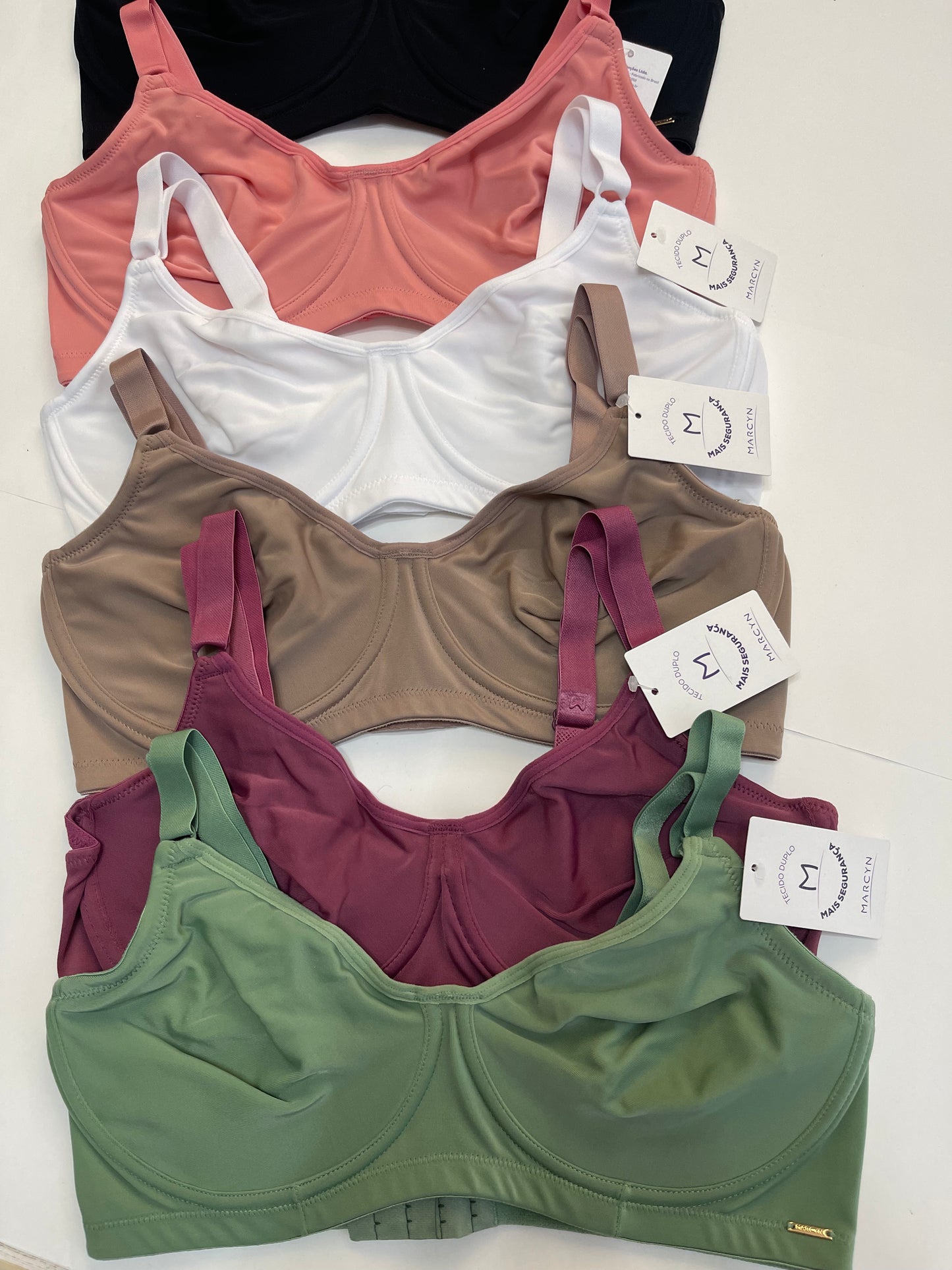 KIT COM 3 SUTIÃ PLUS COM ARO SEM BOJO ALÇAS LARGAS cód 0183