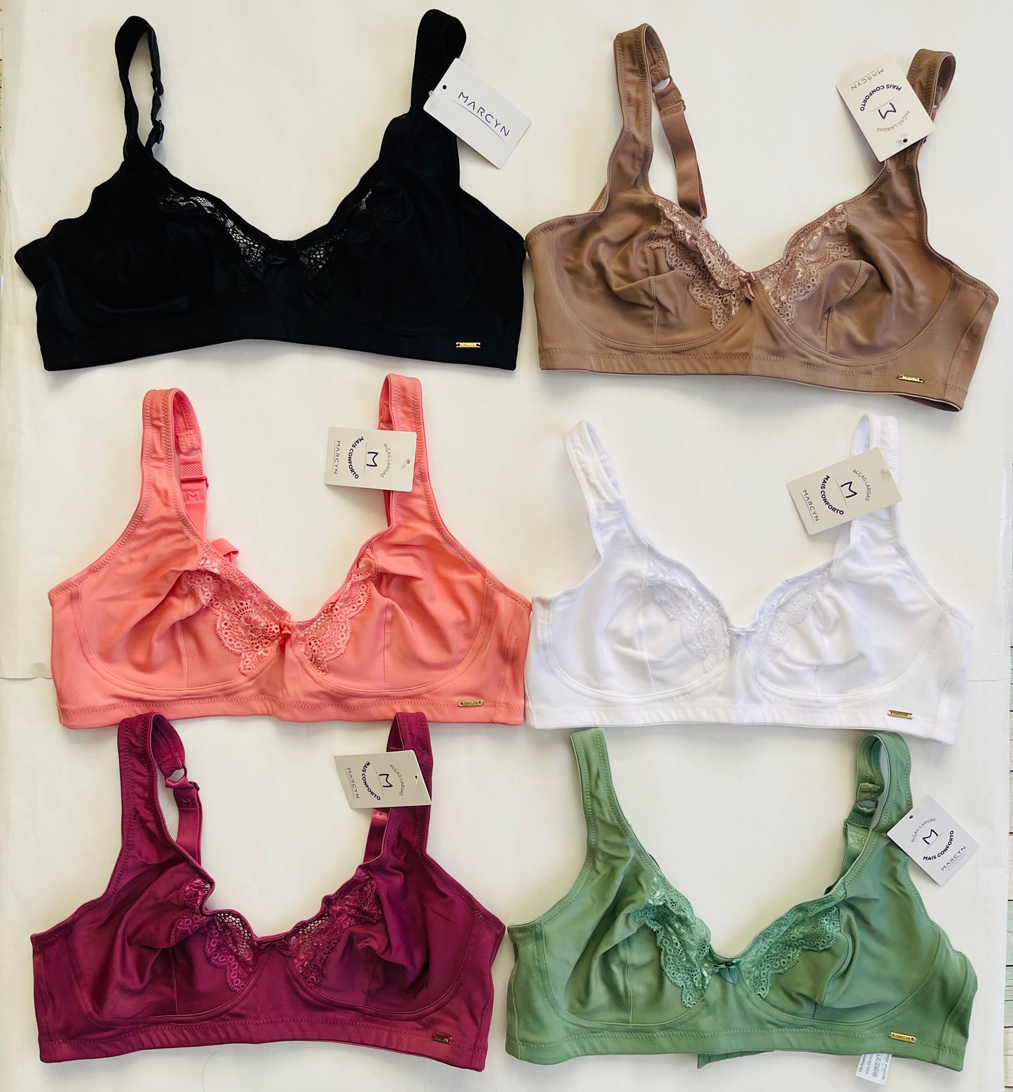 KIT COM 3 SUTIÃ PLUS SUSTENTAÇÃO SEM ARO SEM BOJO cód.534.182 ESCOLHA TRES CORES KIT POR 9980