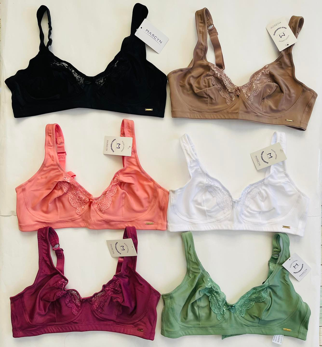 KIT COM 3 SUTIÃ PLUS SUSTENTAÇÃO SEM ARO SEM BOJO  cód.534.182