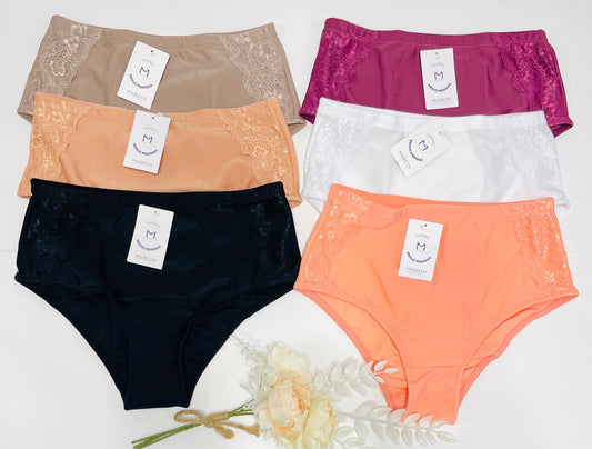 Calcinha Plus Cinta Power Renda  Fit sem barriga cód.534.481 kit com 6