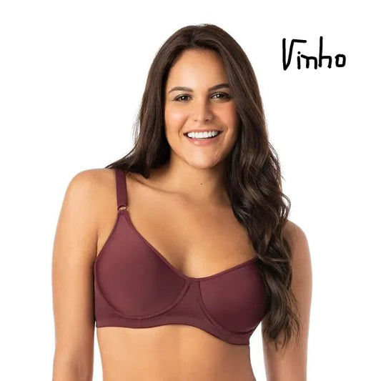 SUTIÃ PLUS ALÇAS LARGAS  - VINHO cód.0183